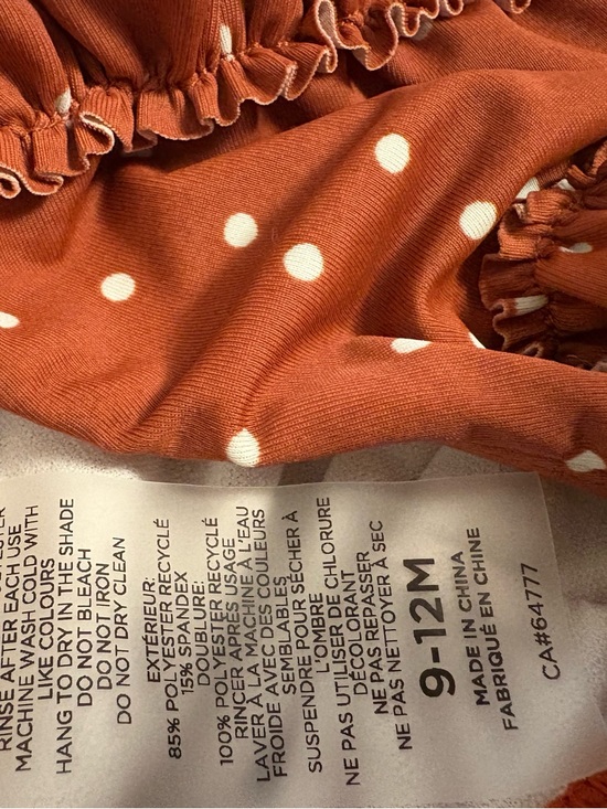 Rise Little Earthling Rust Polka Dot Ruffle One-Piece Swimsuit - Picture 3 of 3